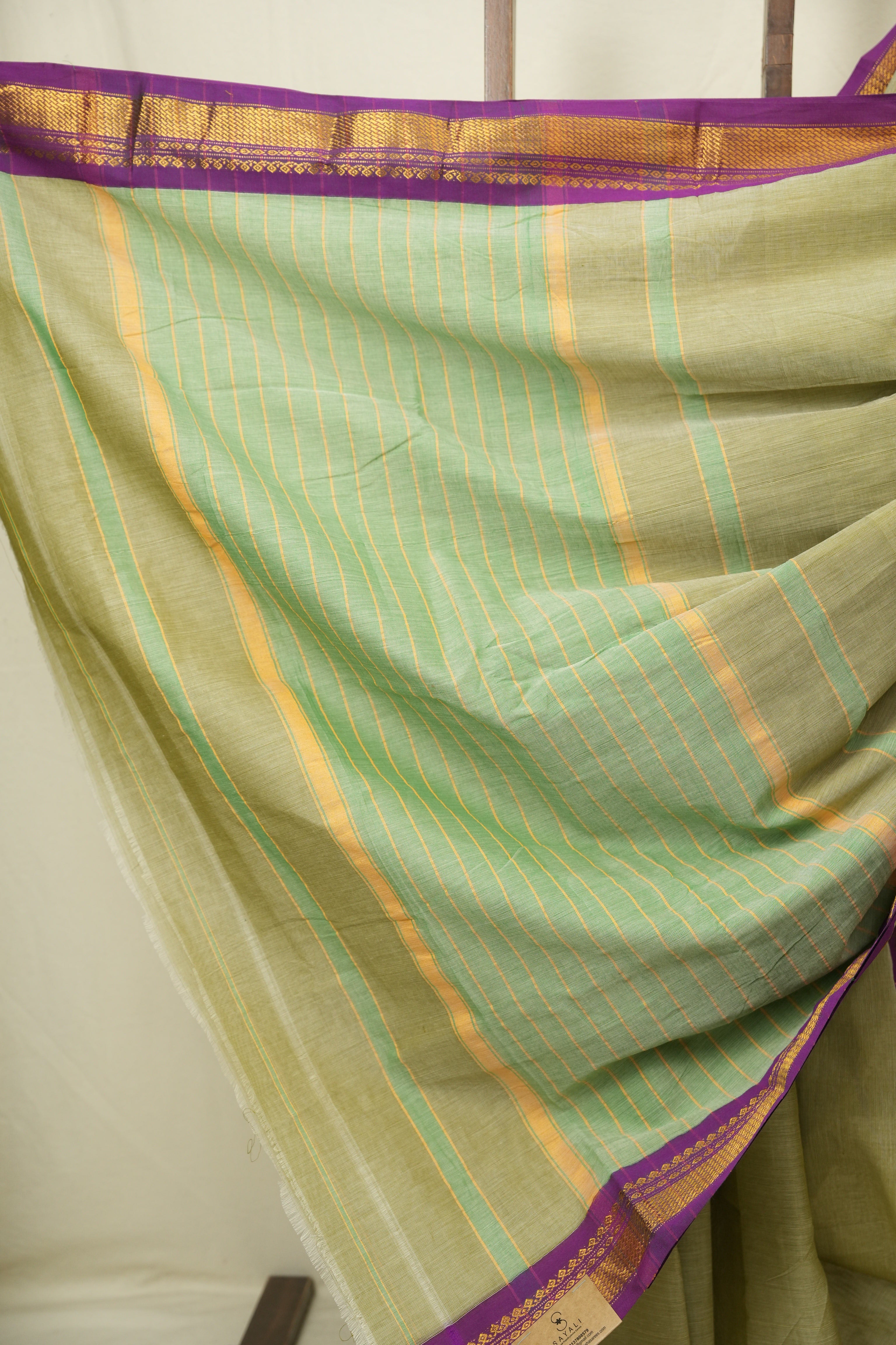 Sage Green Narayan Peth Cotton Saree - SRSGNPCS79