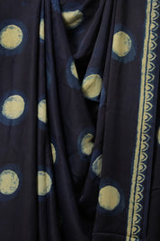 Blue Black HBP Modal Silk Saree - SRBBMSS506