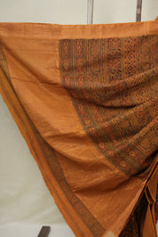 Orange HBP Mangalgiri Cotton Saree - SROHMCS017