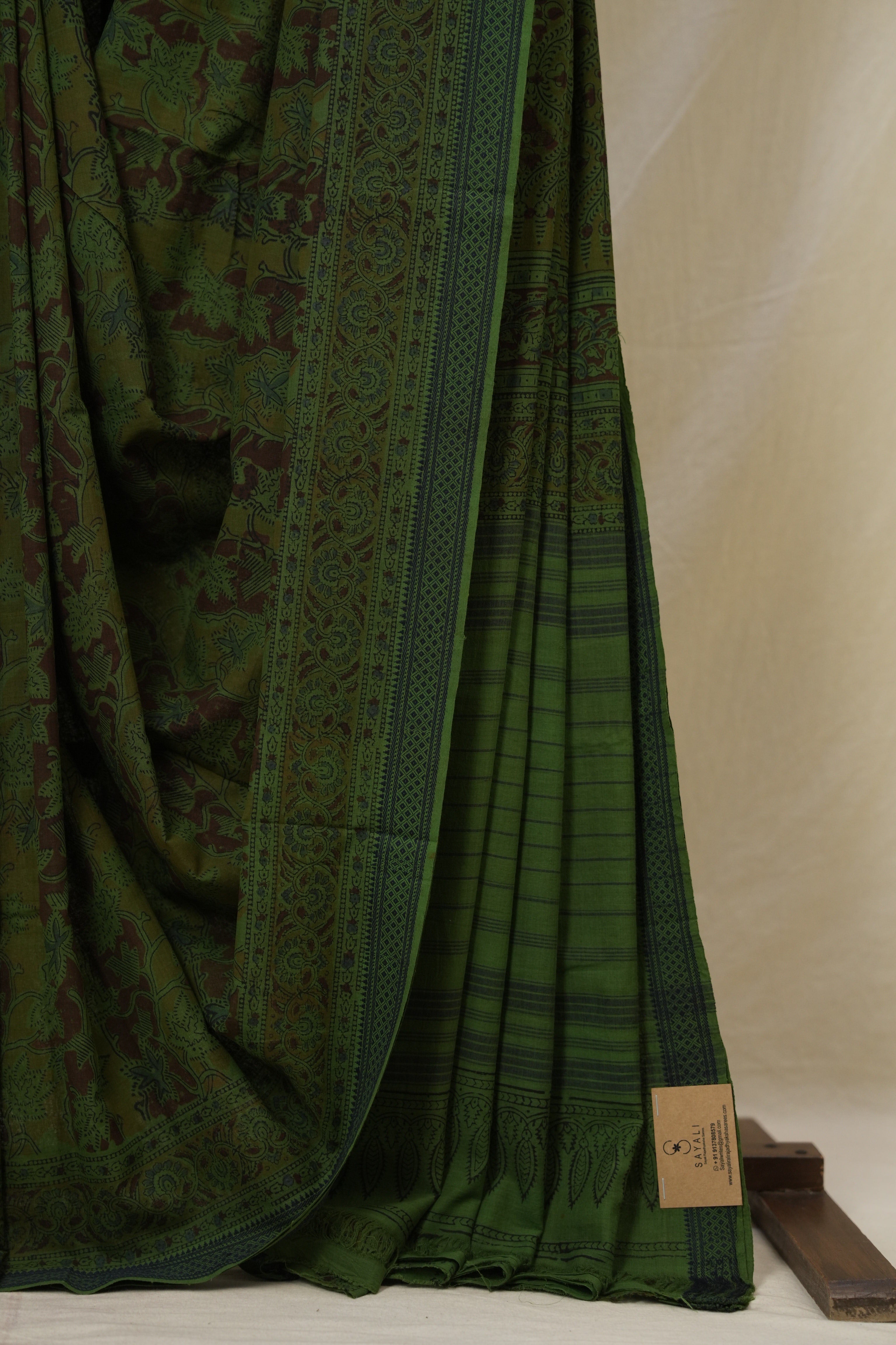Green HBP Mangalgiri Cotton Saree - SRGHMCS004