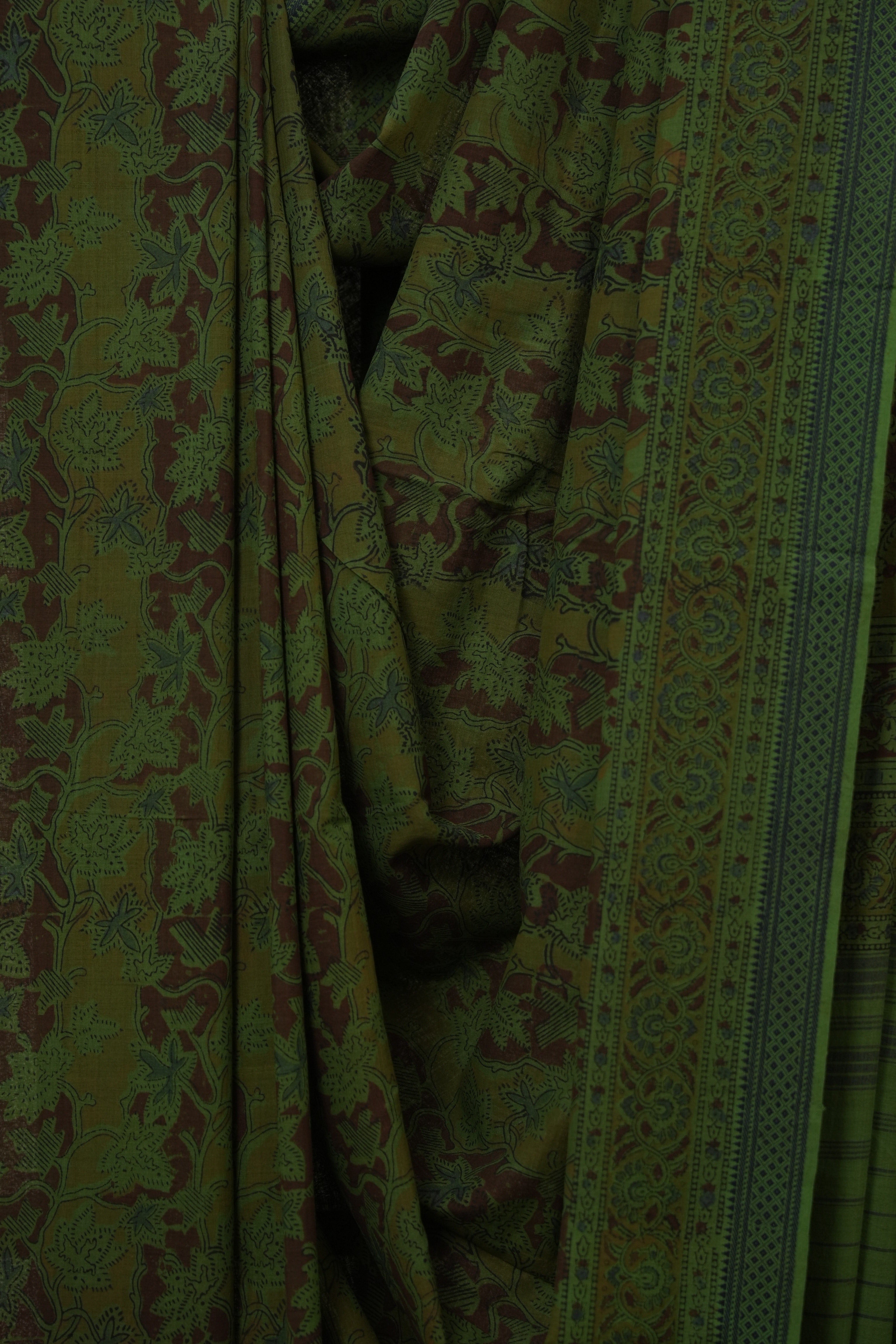 Green HBP Mangalgiri Cotton Saree - SRGHMCS004