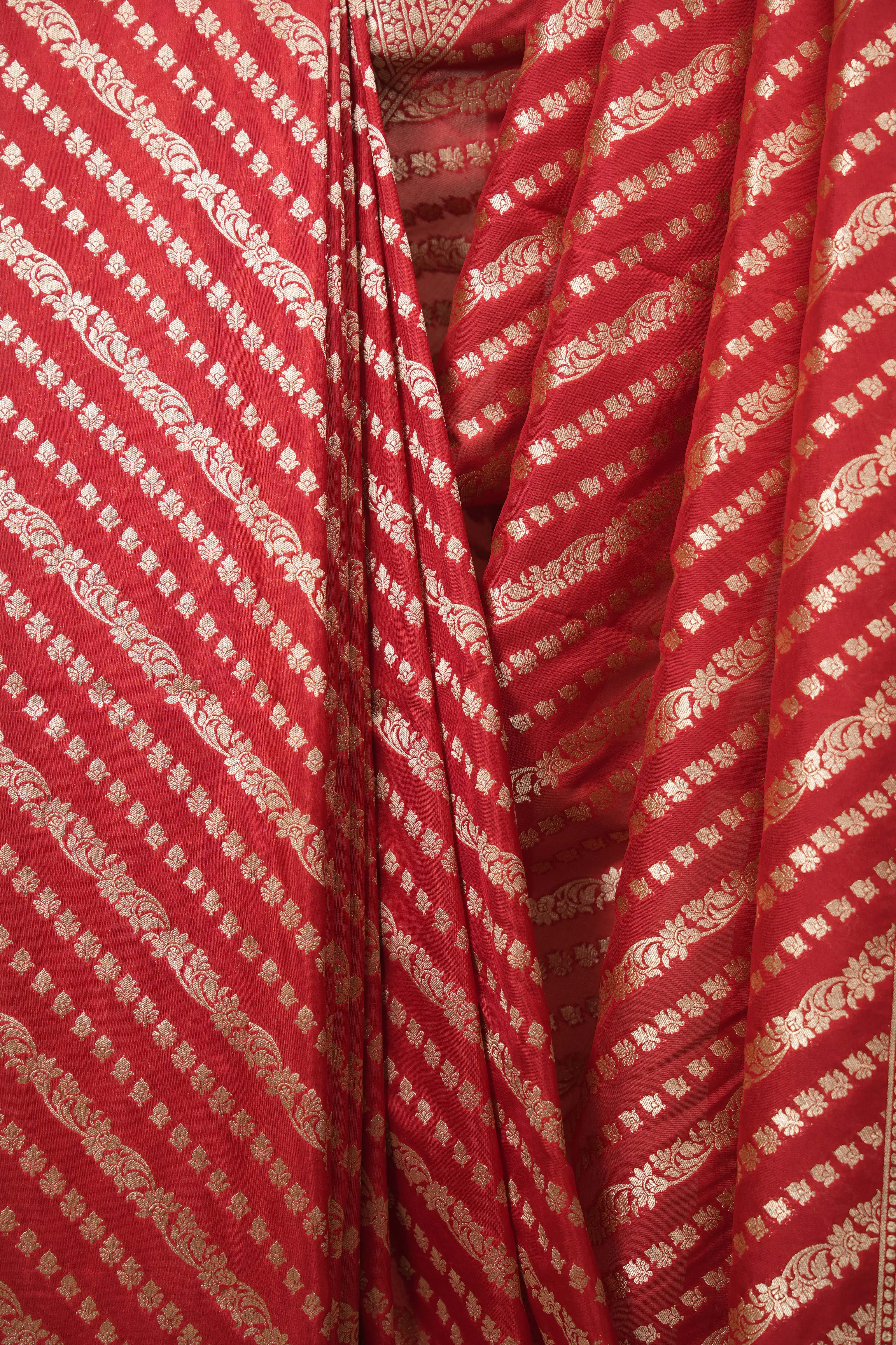Red Banarasi Silk Saree - SRRBSS1001