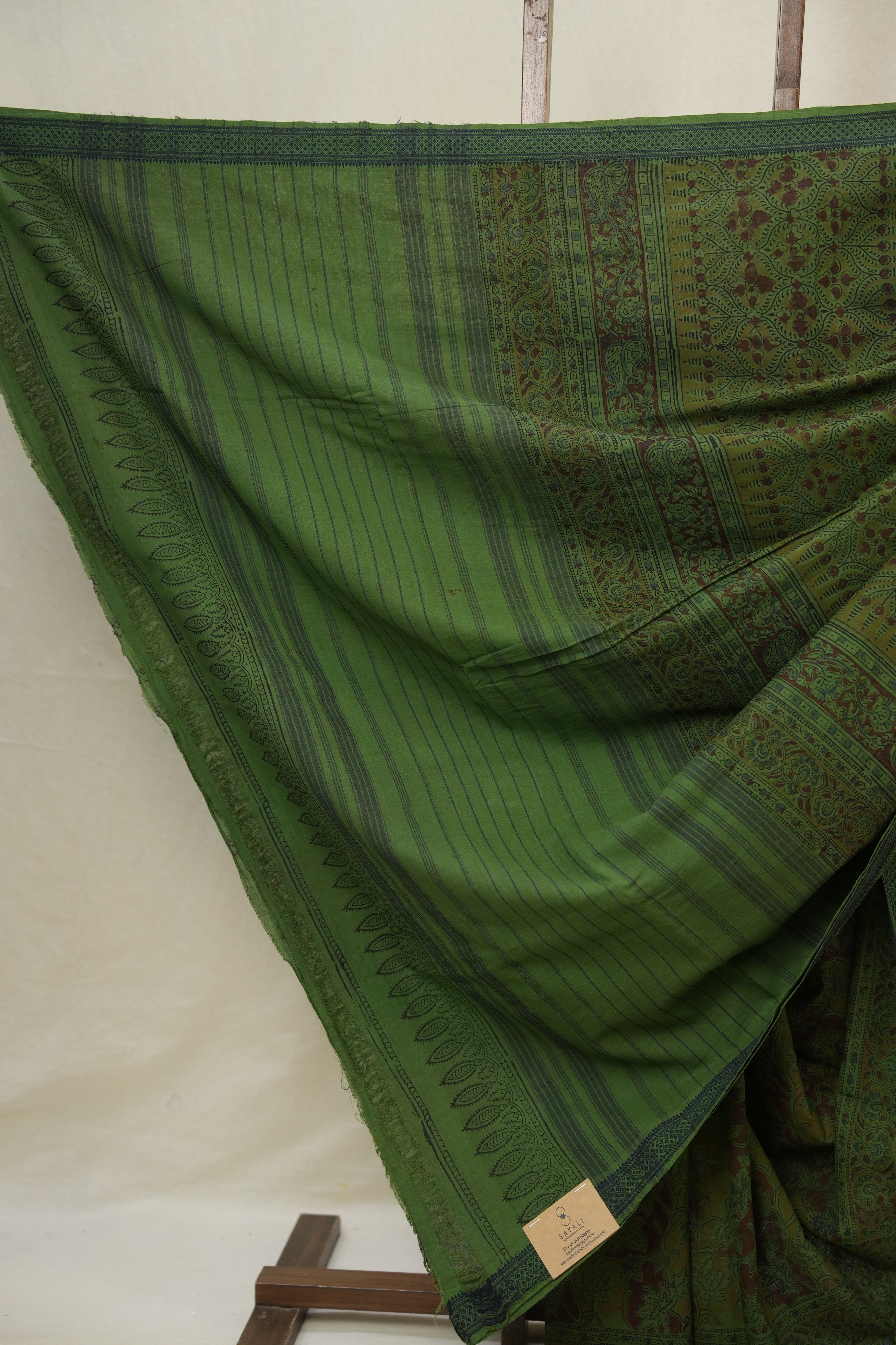 Green HBP Mangalgiri Cotton Saree - SRGHMCS004