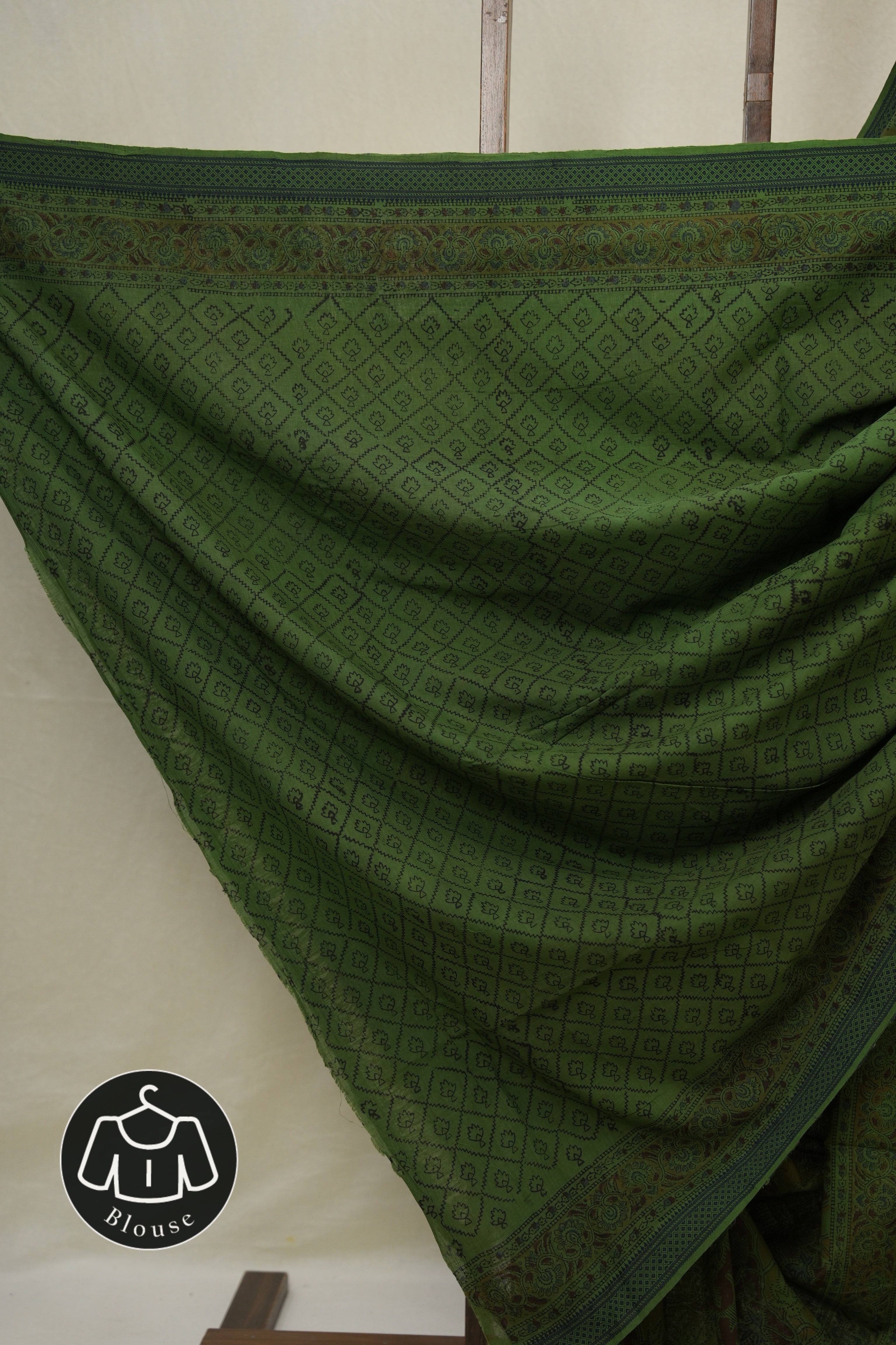 Green HBP Mangalgiri Cotton Saree - SRGHMCS004