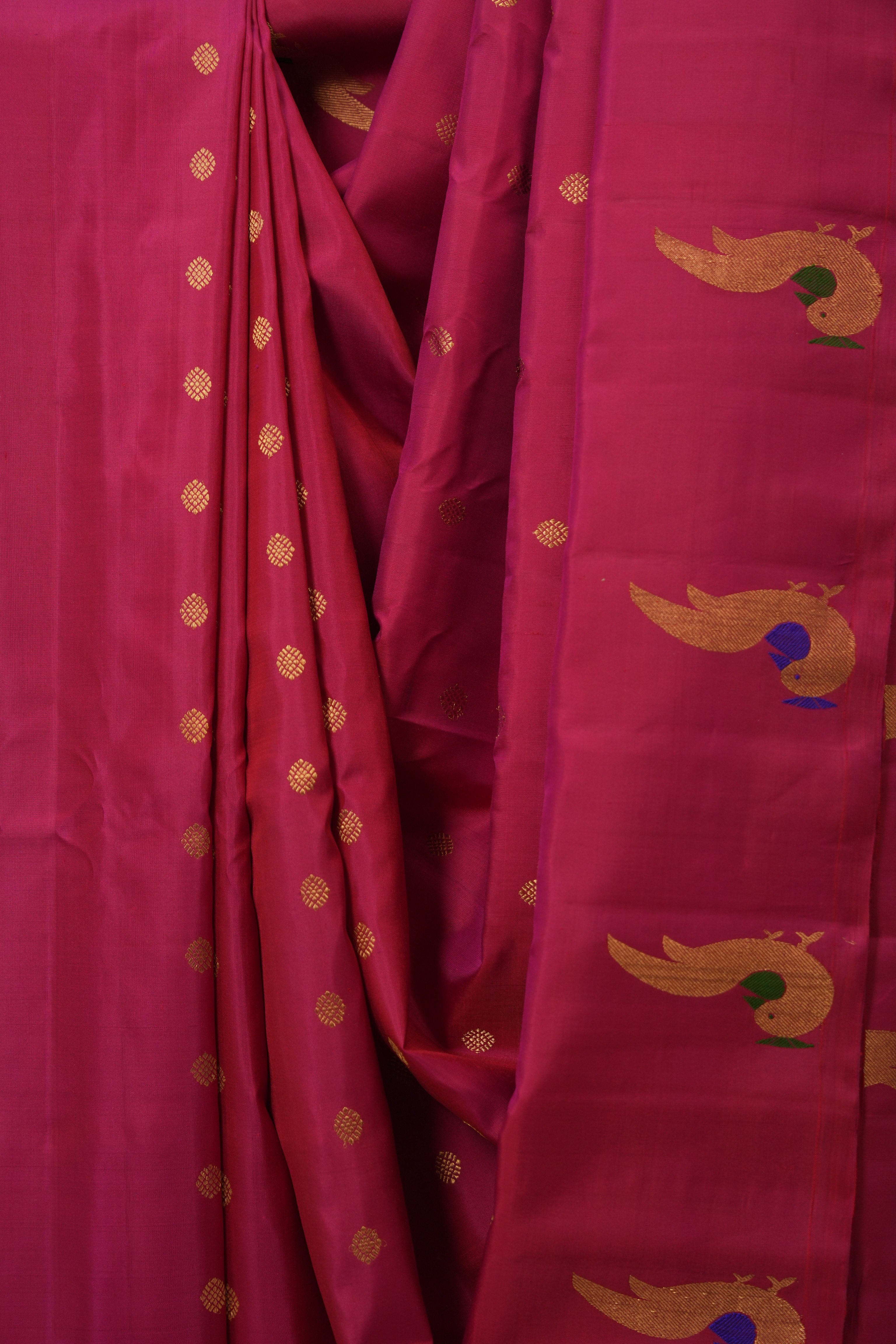 Dark Pink Gadwal Silk Saree - SRDPGSS625