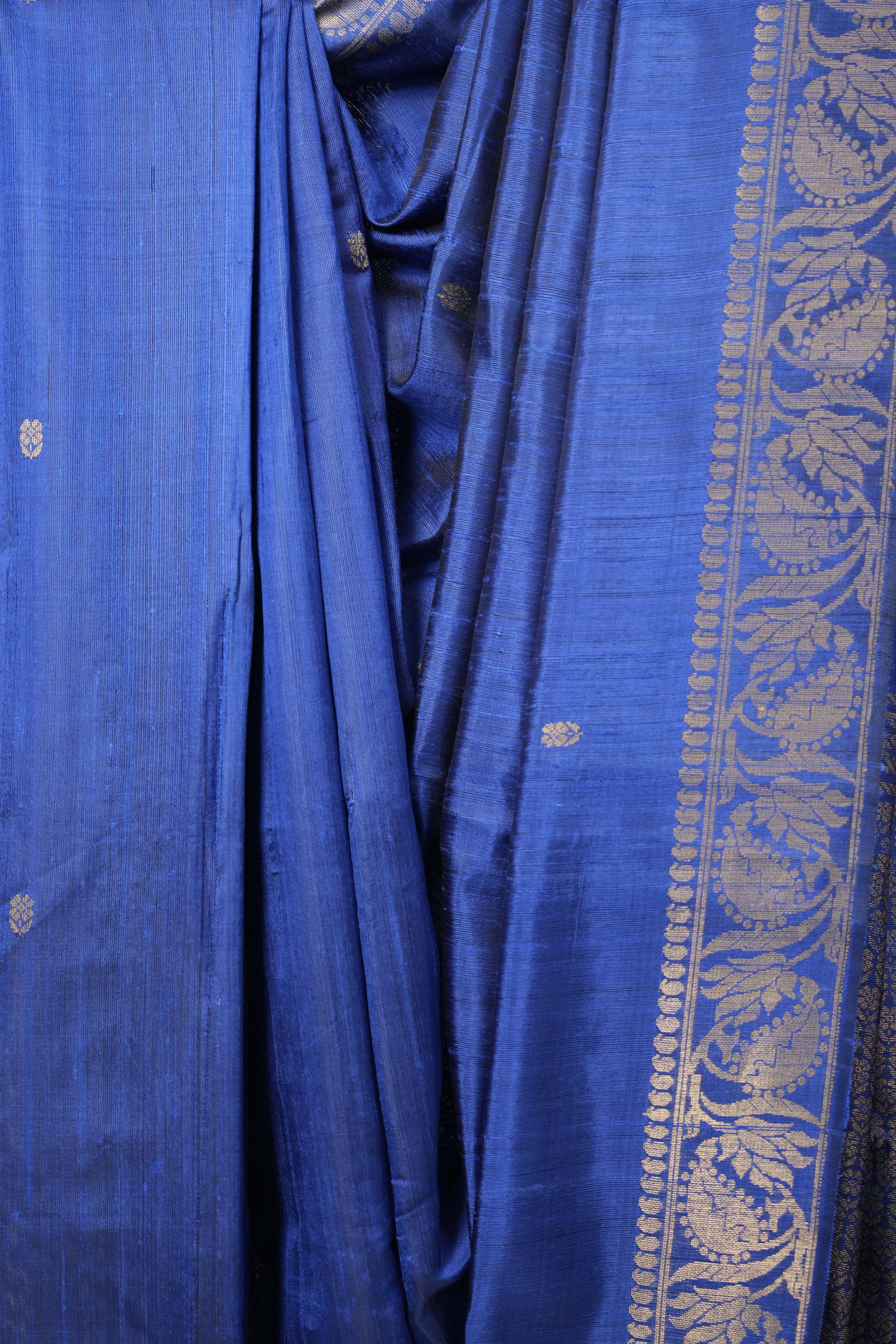 Blue Raw Silk Saree - SRBRSS860