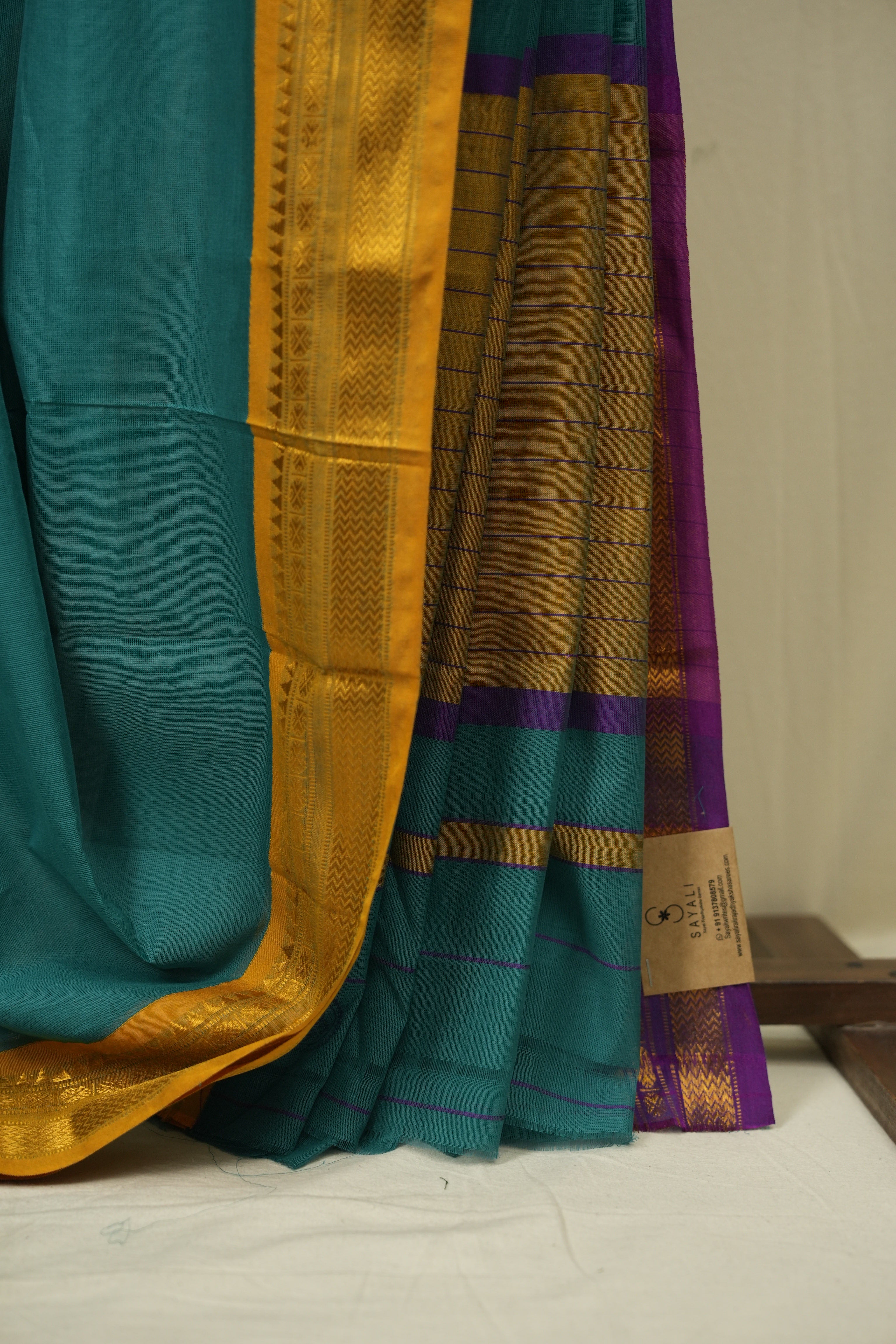 Rama Green Narayan Peth Cotton Saree - SRRGNPCS75