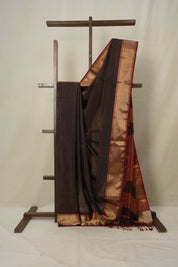 Brown Maheshwari Tissue Saree - SRBMTS610