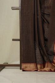 Brown Maheshwari Tissue Saree - SRBMTS610