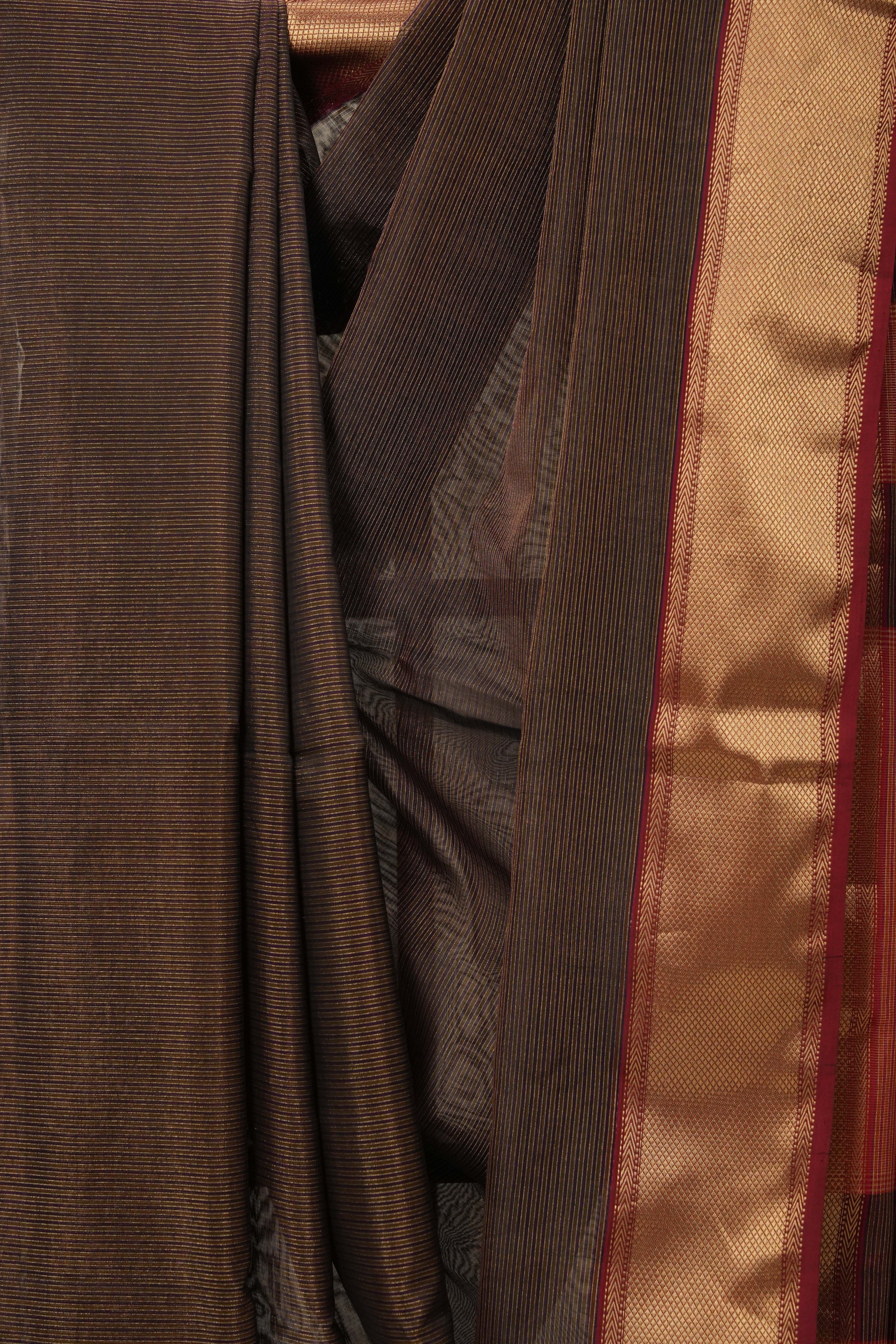 Brown Maheshwari Tissue Saree - SRBMTS610