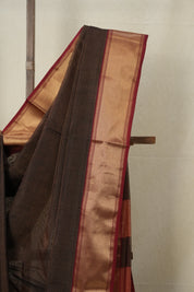 Brown Maheshwari Tissue Saree - SRBMTS610