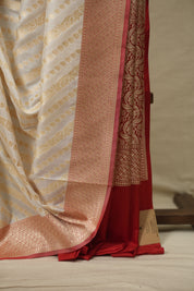 White Banarasi Silk Saree - SRWBSS998