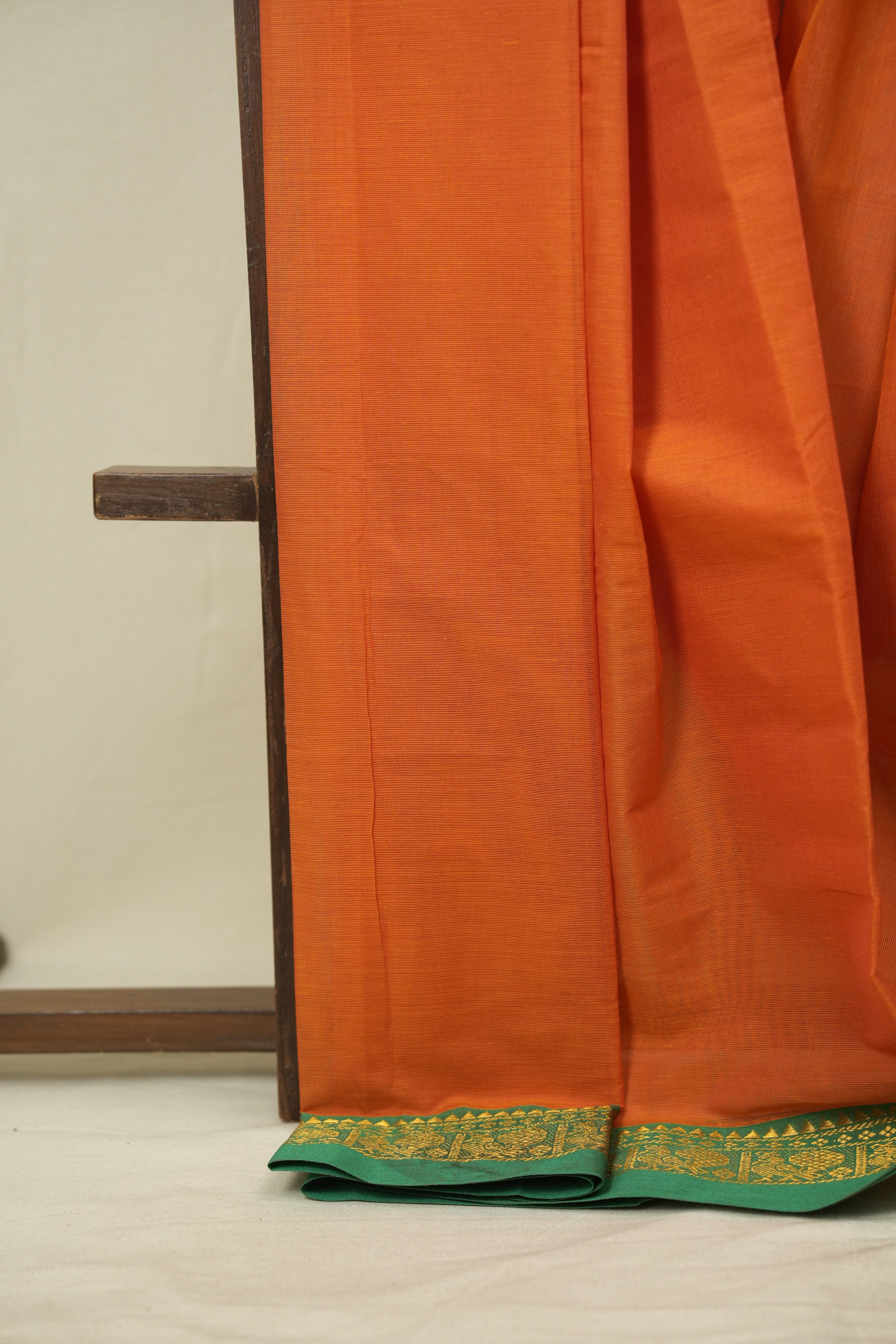 Orange Narayan Peth Cotton Saree - SRONPCS78