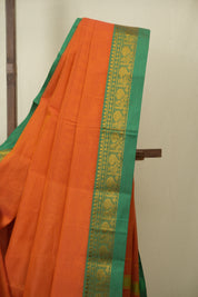 Orange Narayan Peth Cotton Saree - SRONPCS78