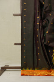 Two Tone Dark Brown Gadwal Silk Saree - SRTTDBGSS623