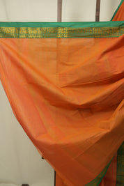 Orange Narayan Peth Cotton Saree - SRONPCS78