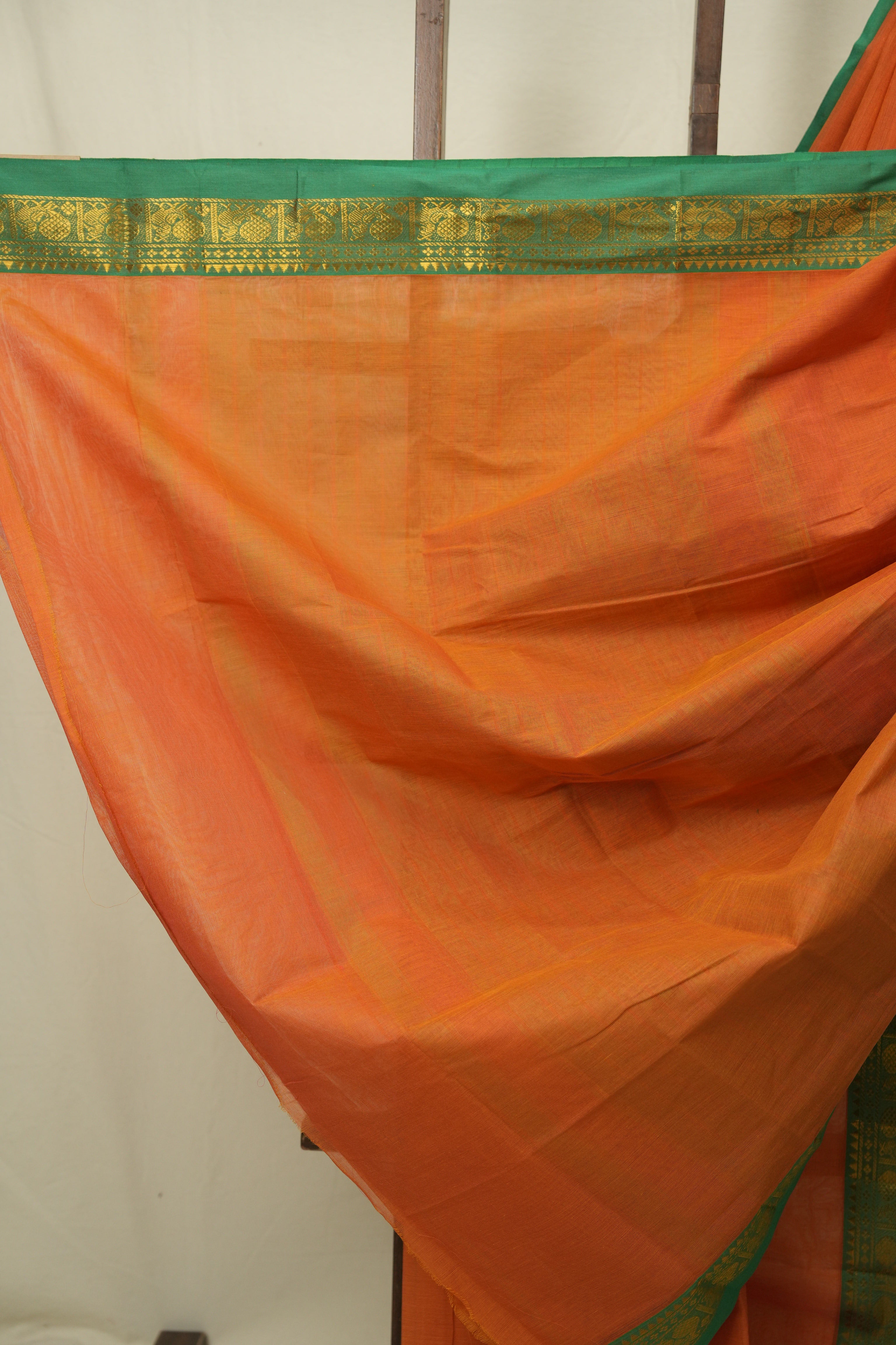 Orange Narayan Peth Cotton Saree - SRONPCS78