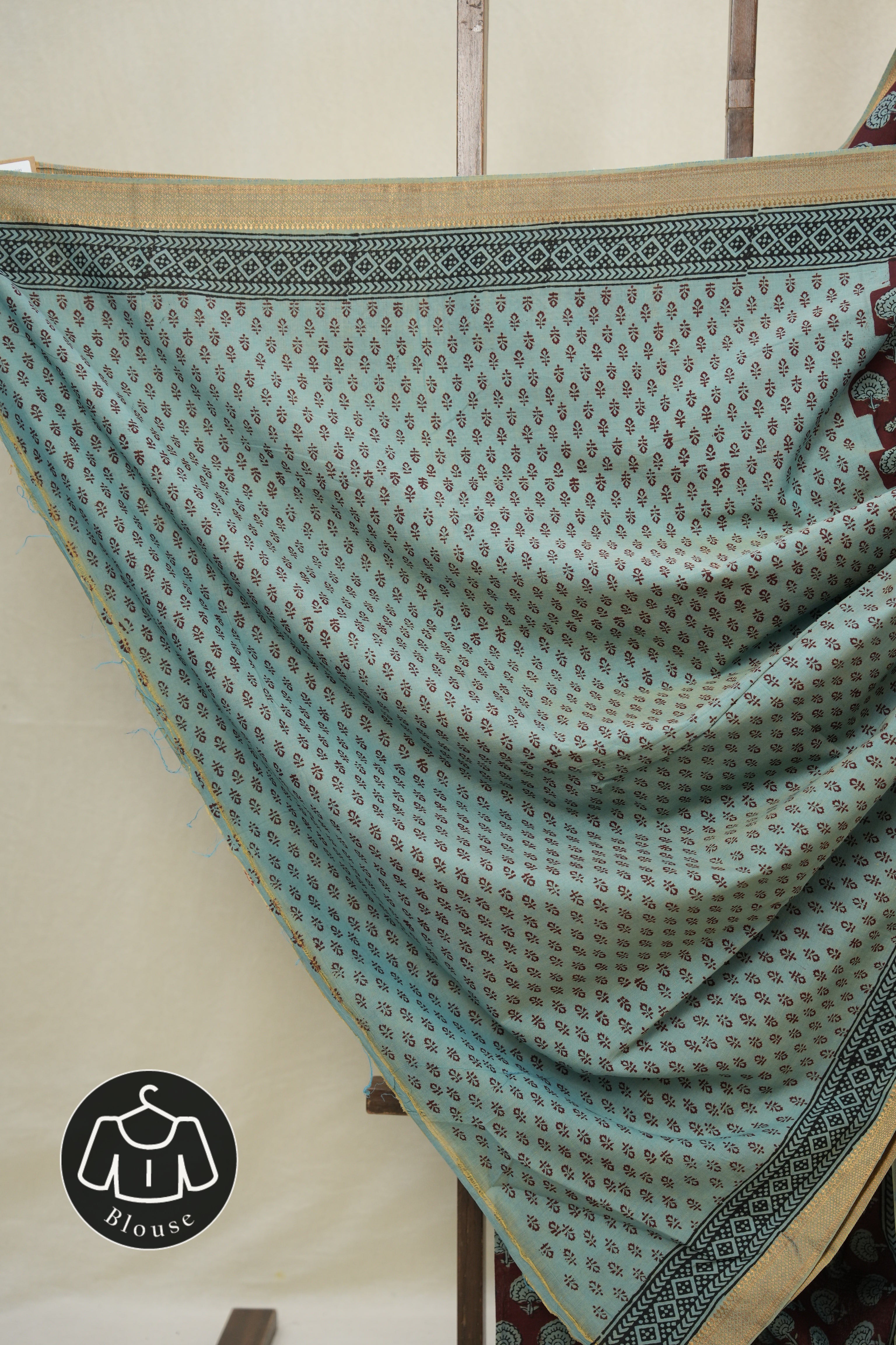 Maroon Green HBP Mangalgiri Cotton Saree - SRMGHMCS003