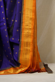 Blue Gadwal Silk Saree - SRBGSS624