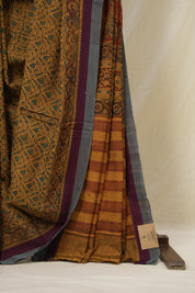 Mustard  HBP Mangalgiri Cotton Saree - SRMHMCS031
