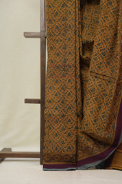 Mustard  HBP Mangalgiri Cotton Saree - SRMHMCS031