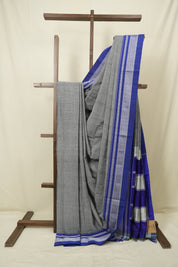 Grey Cotton Ilkal Saree - SRGCIS1027