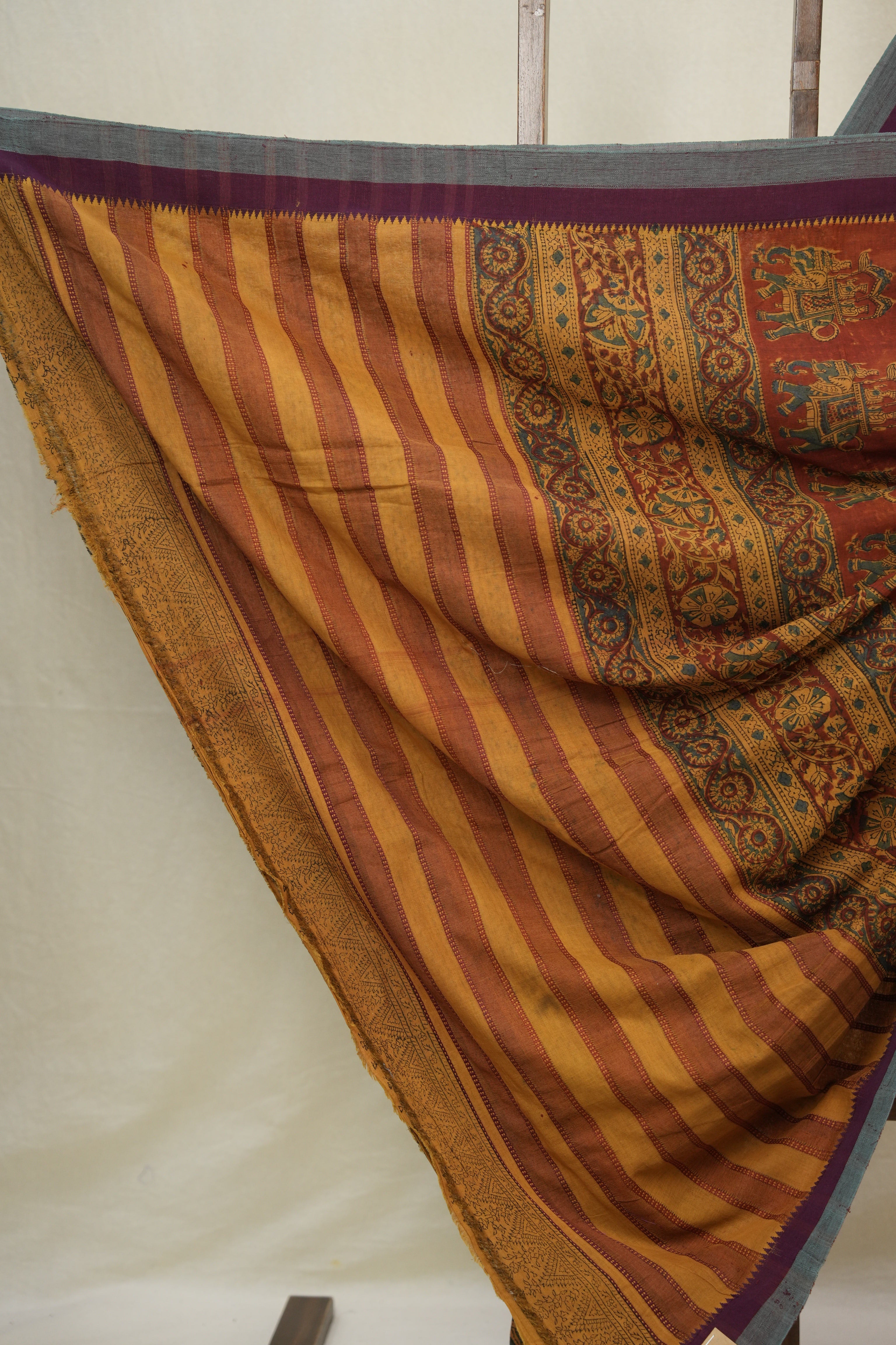 Mustard  HBP Mangalgiri Cotton Saree - SRMHMCS031