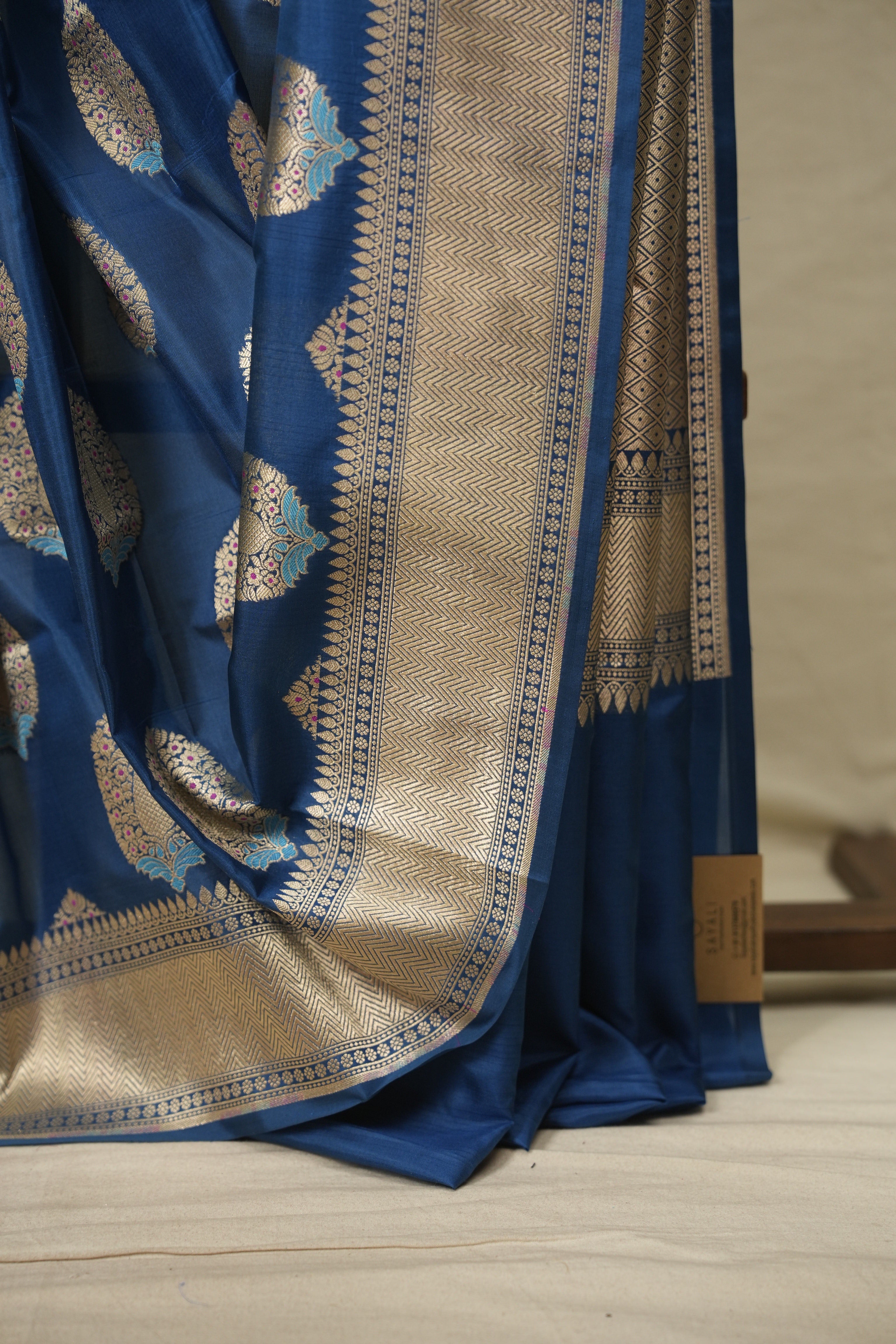 Peacock Blue Banarasi Silk Saree - SRPBBSS1006