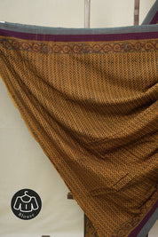 Mustard  HBP Mangalgiri Cotton Saree - SRMHMCS031