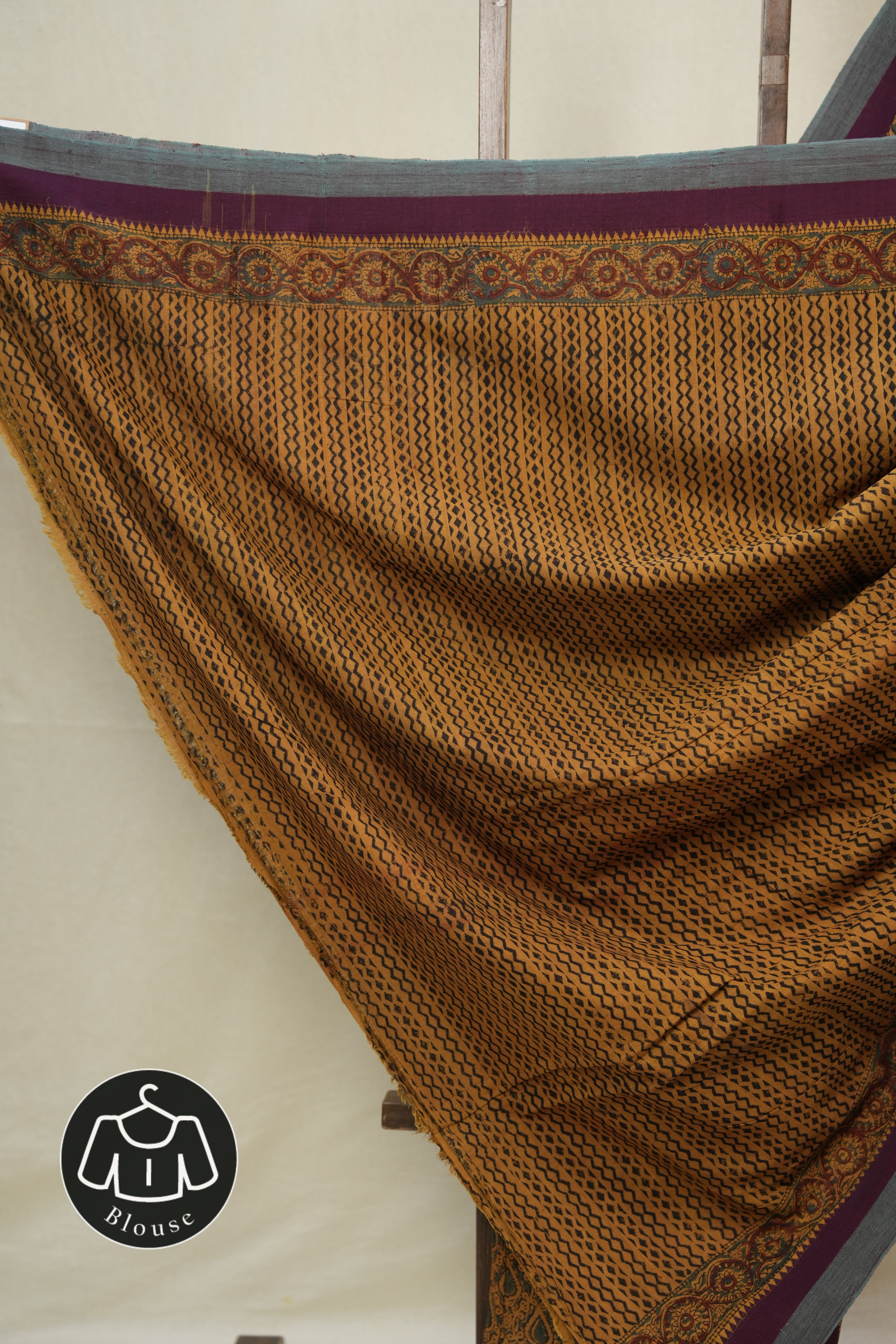 Mustard  HBP Mangalgiri Cotton Saree - SRMHMCS031