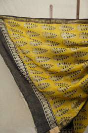 Black HBP Cotton Silk Saree With Maheshwari Border - SRBCSS1452