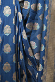Peacock Blue Banarasi Silk Saree - SRPBBSS1006
