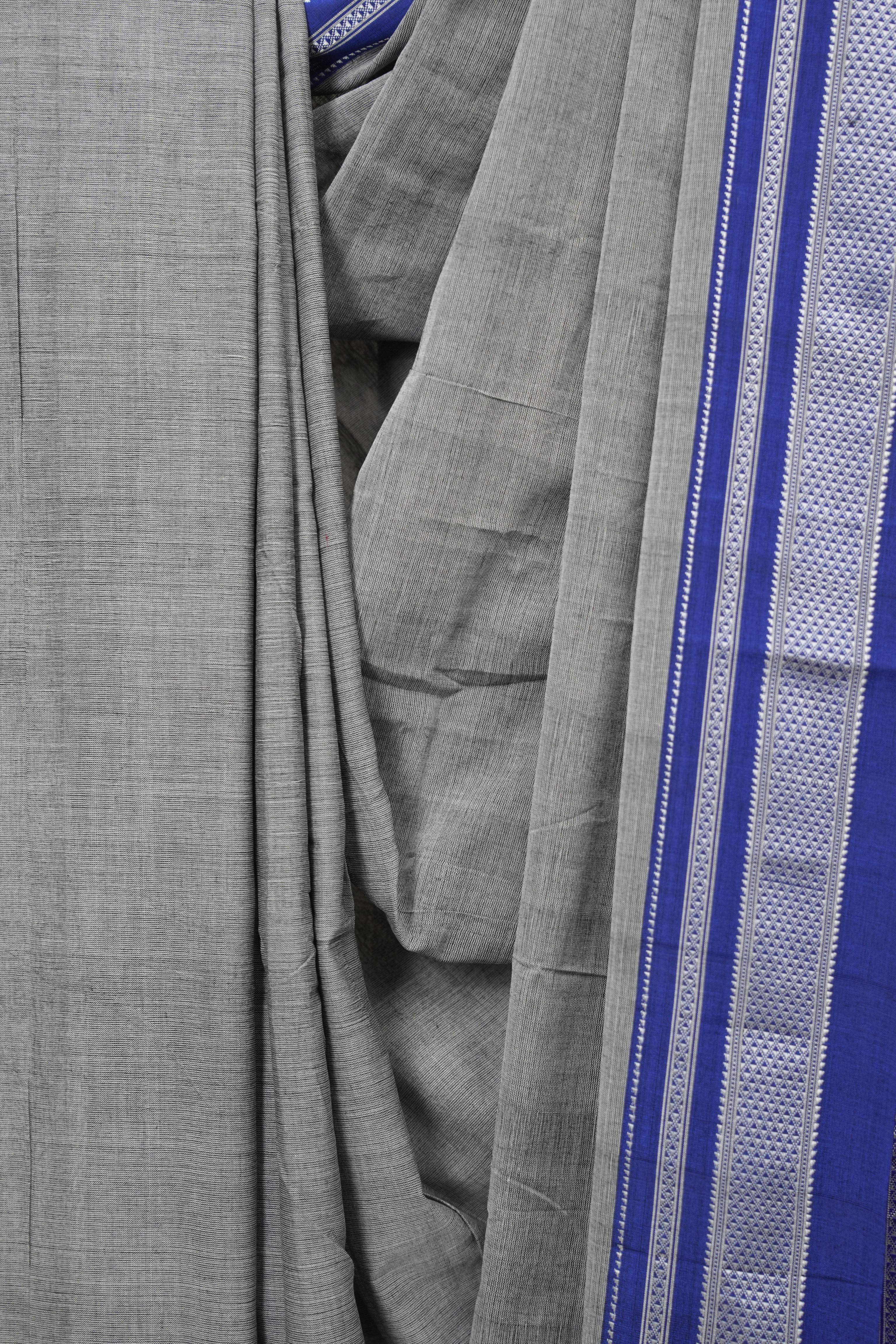 Grey Cotton Ilkal Saree - SRGCIS1027