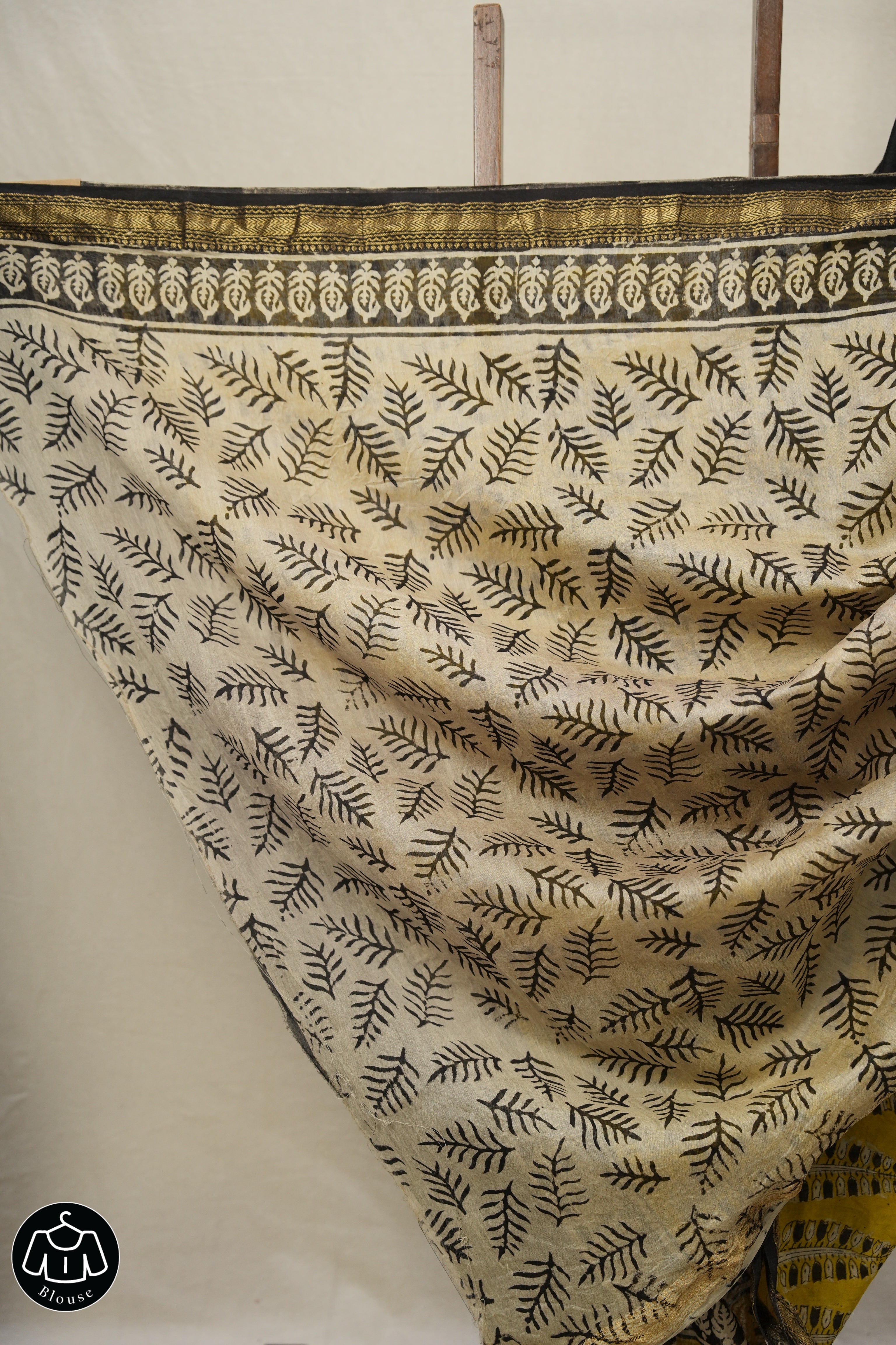 Black HBP Cotton Silk Saree With Maheshwari Border - SRBCSS1452