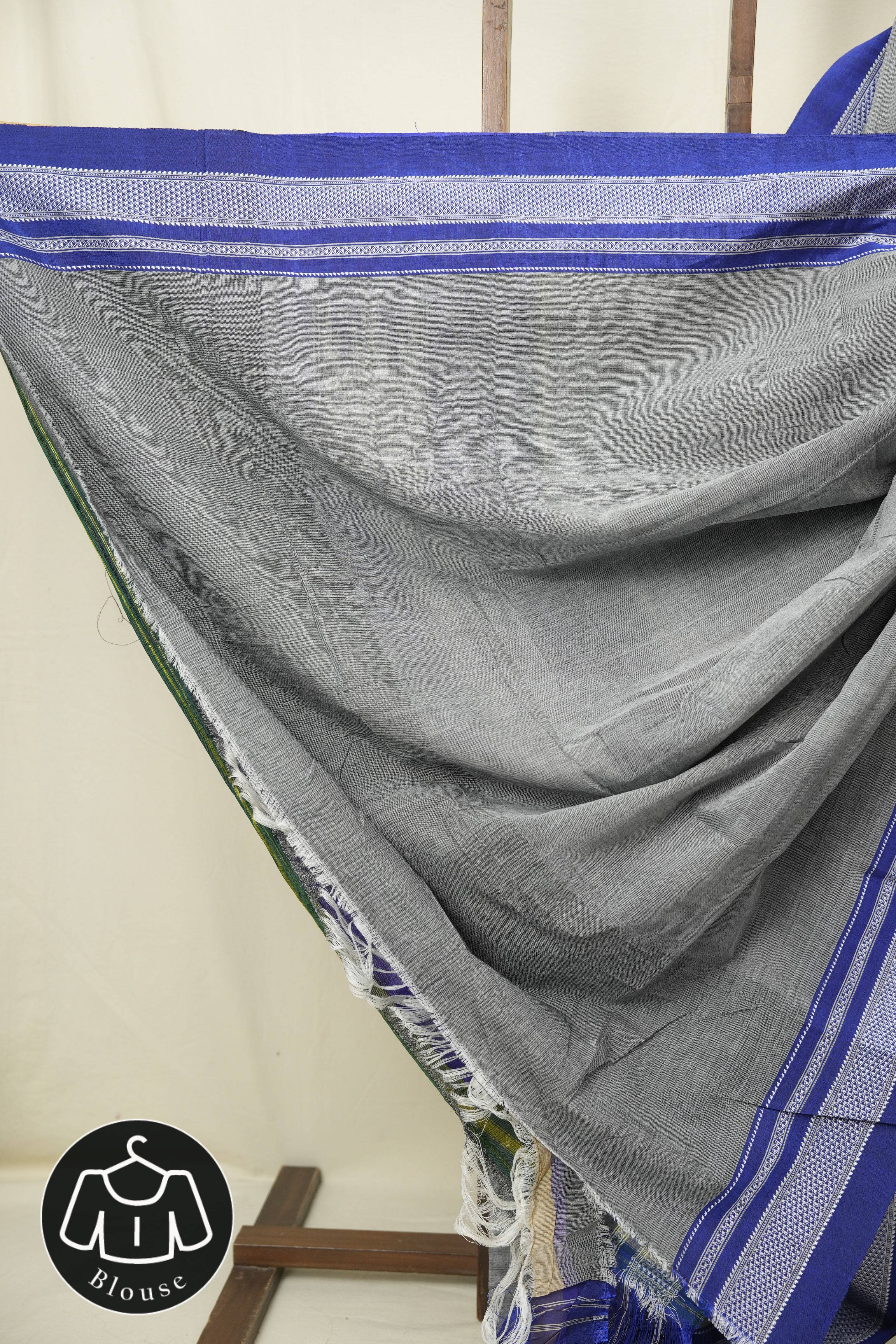 Grey Cotton Ilkal Saree - SRGCIS1027
