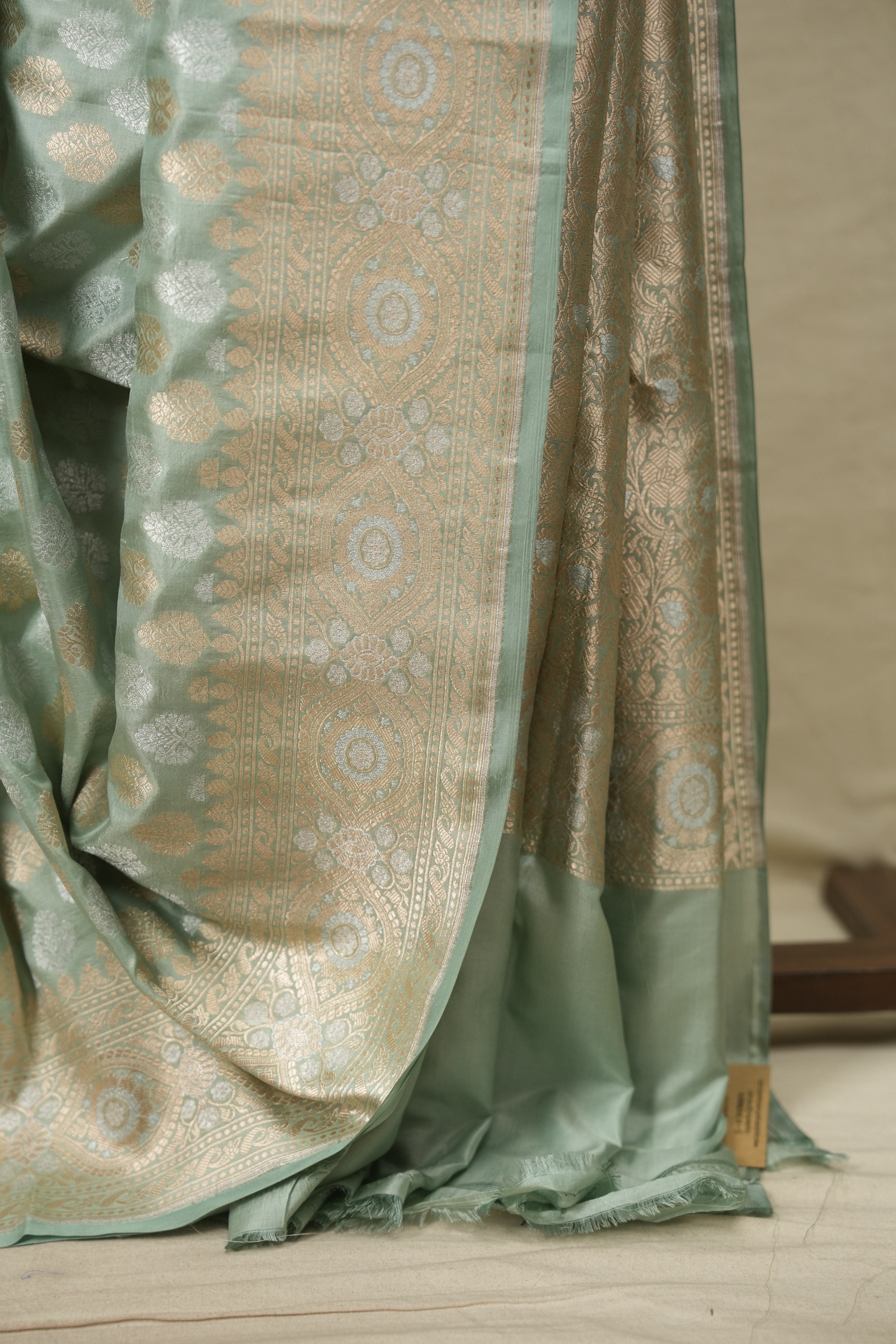 Sage Green Banarasi Silk Saree - SRSGBSS1004