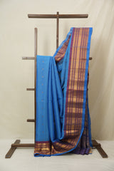 Blue Gadwal Cotton Silk Saree - SRBGCSS190