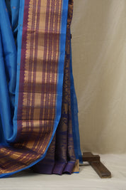 Blue Gadwal Cotton Silk Saree - SRBGCSS190