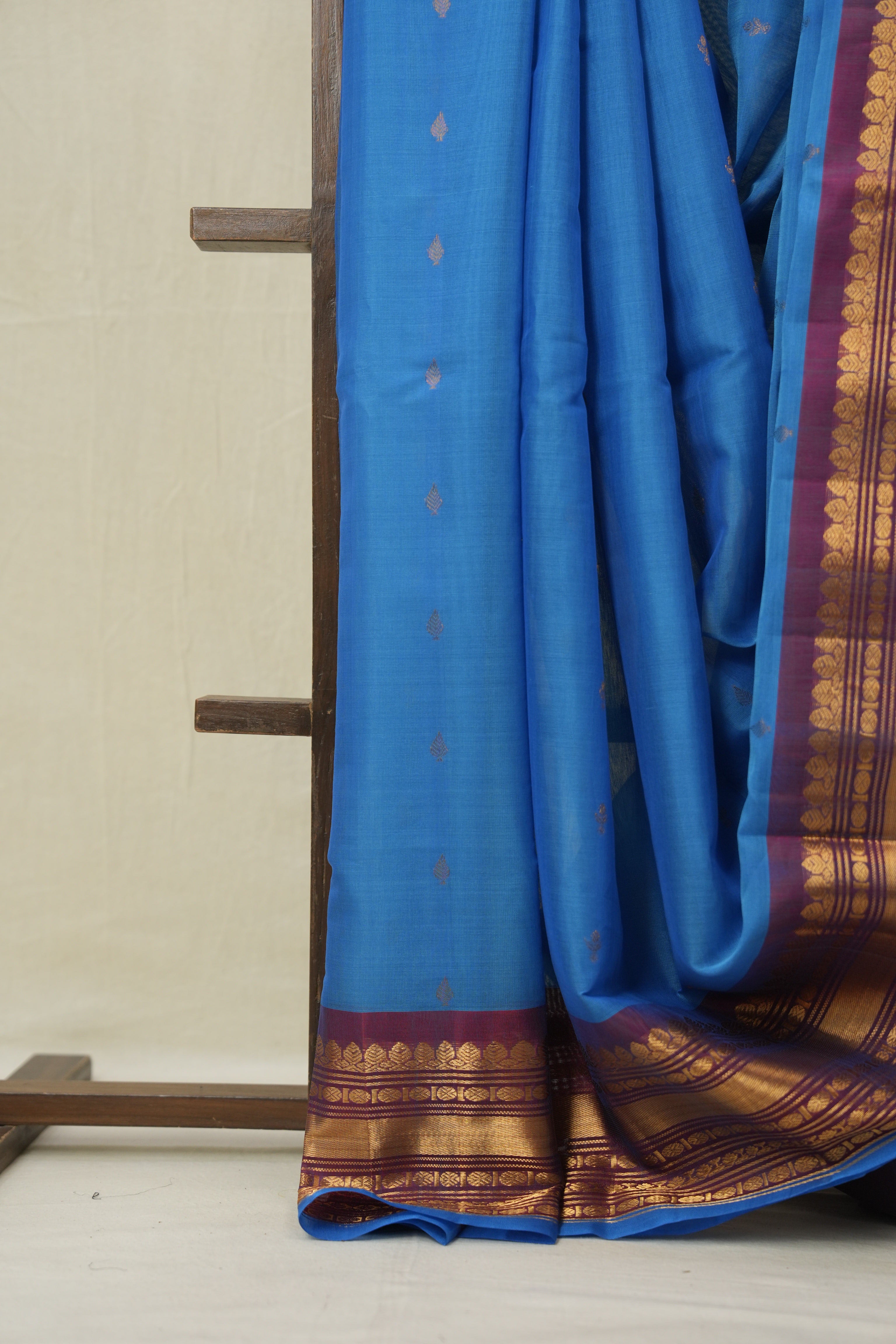 Blue Gadwal Cotton Silk Saree - SRBGCSS190