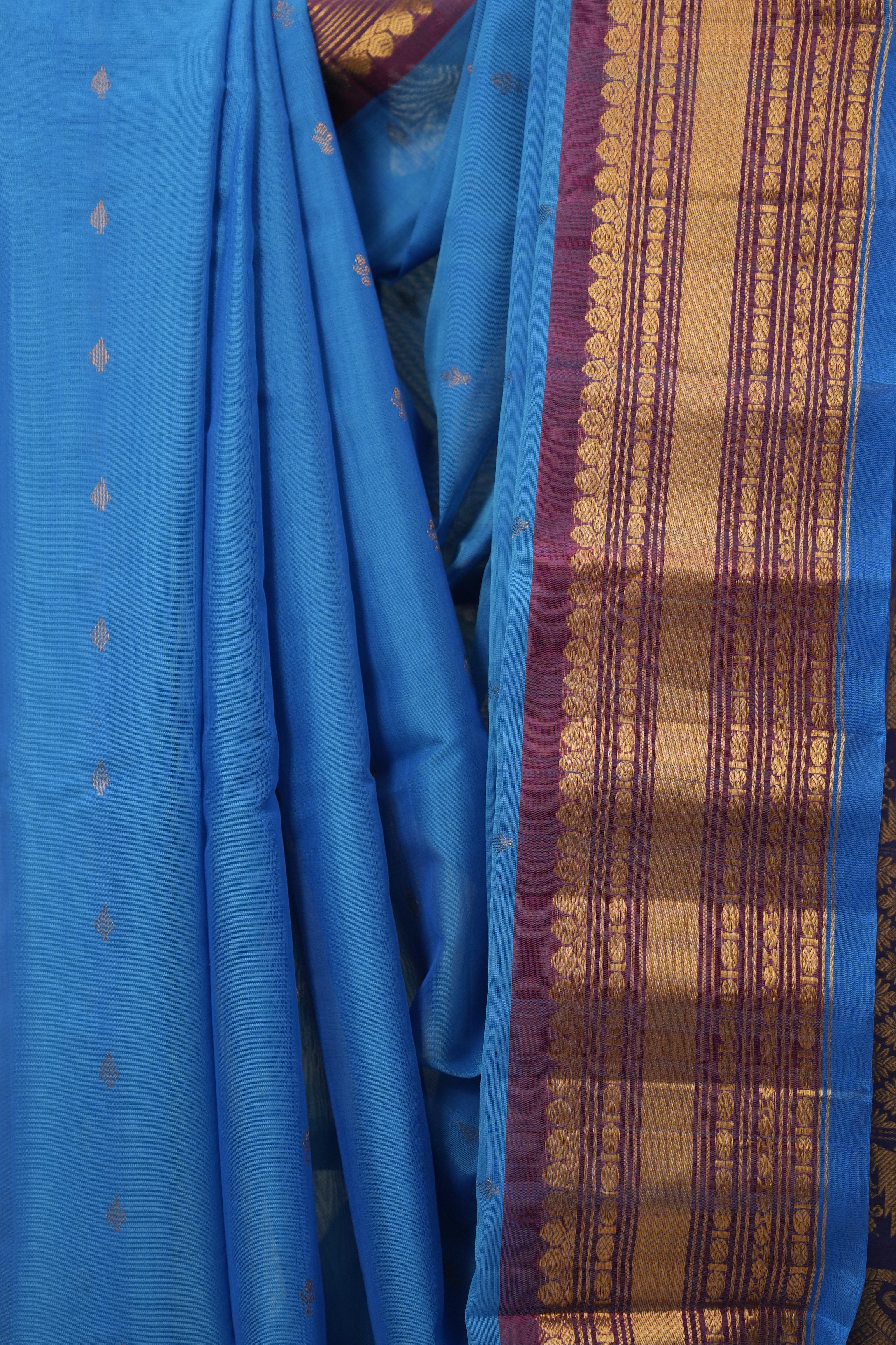 Blue Gadwal Cotton Silk Saree - SRBGCSS190