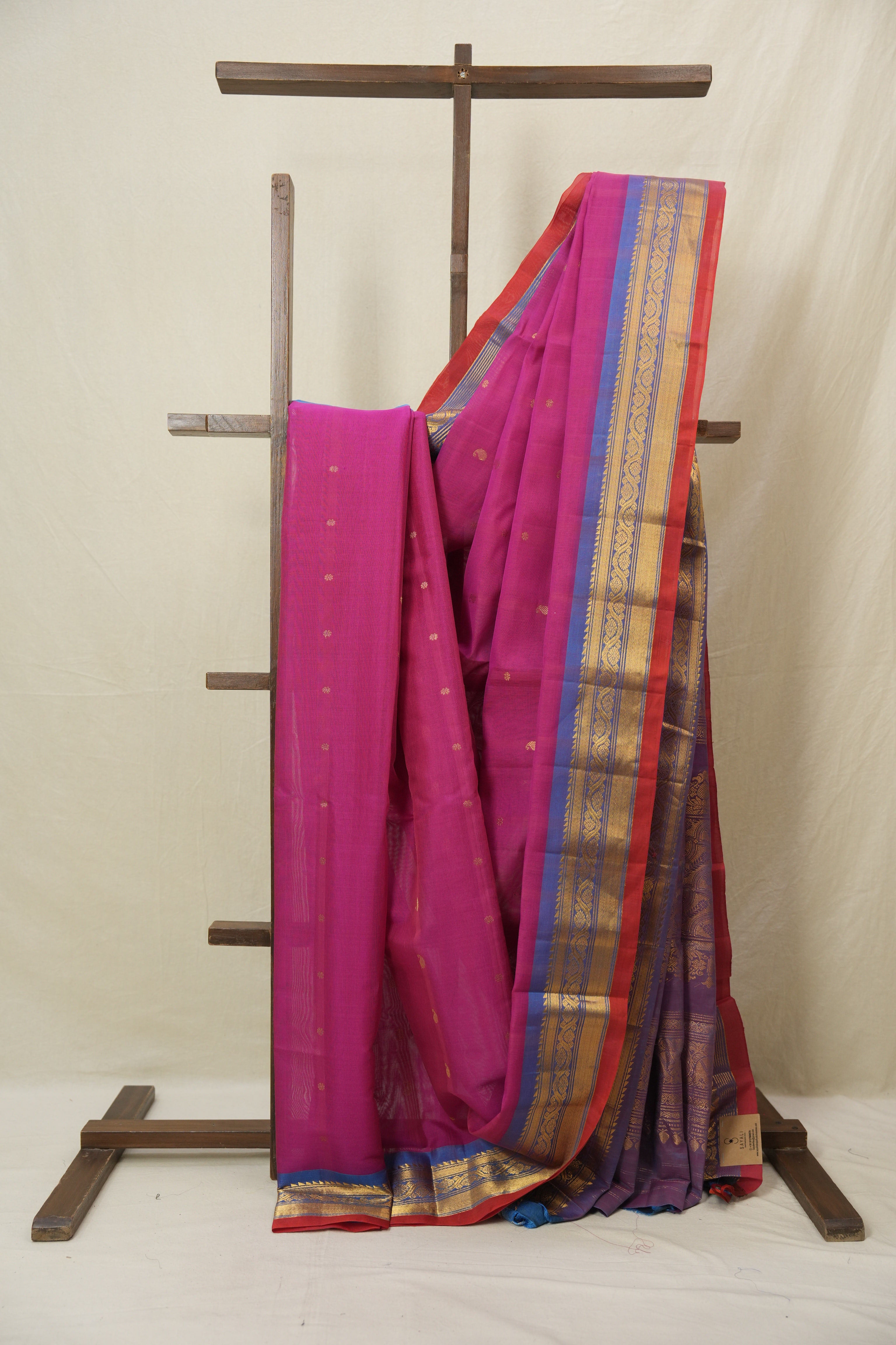 Rani Pink Gadwal Cotton Silk Saree - SRRPGCSS192