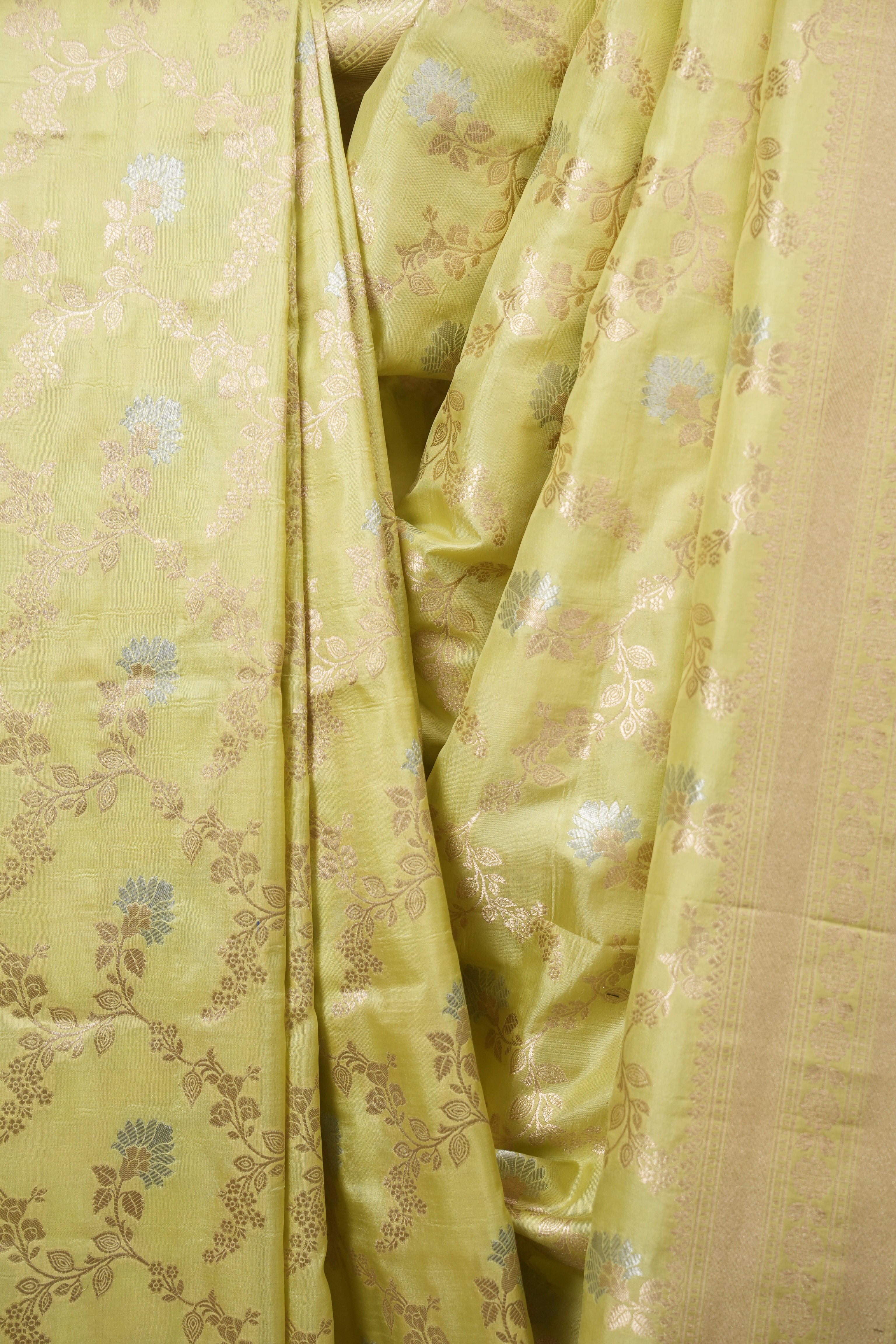 Pista Green Banarasi Silk Saree - SRPGBSS1003