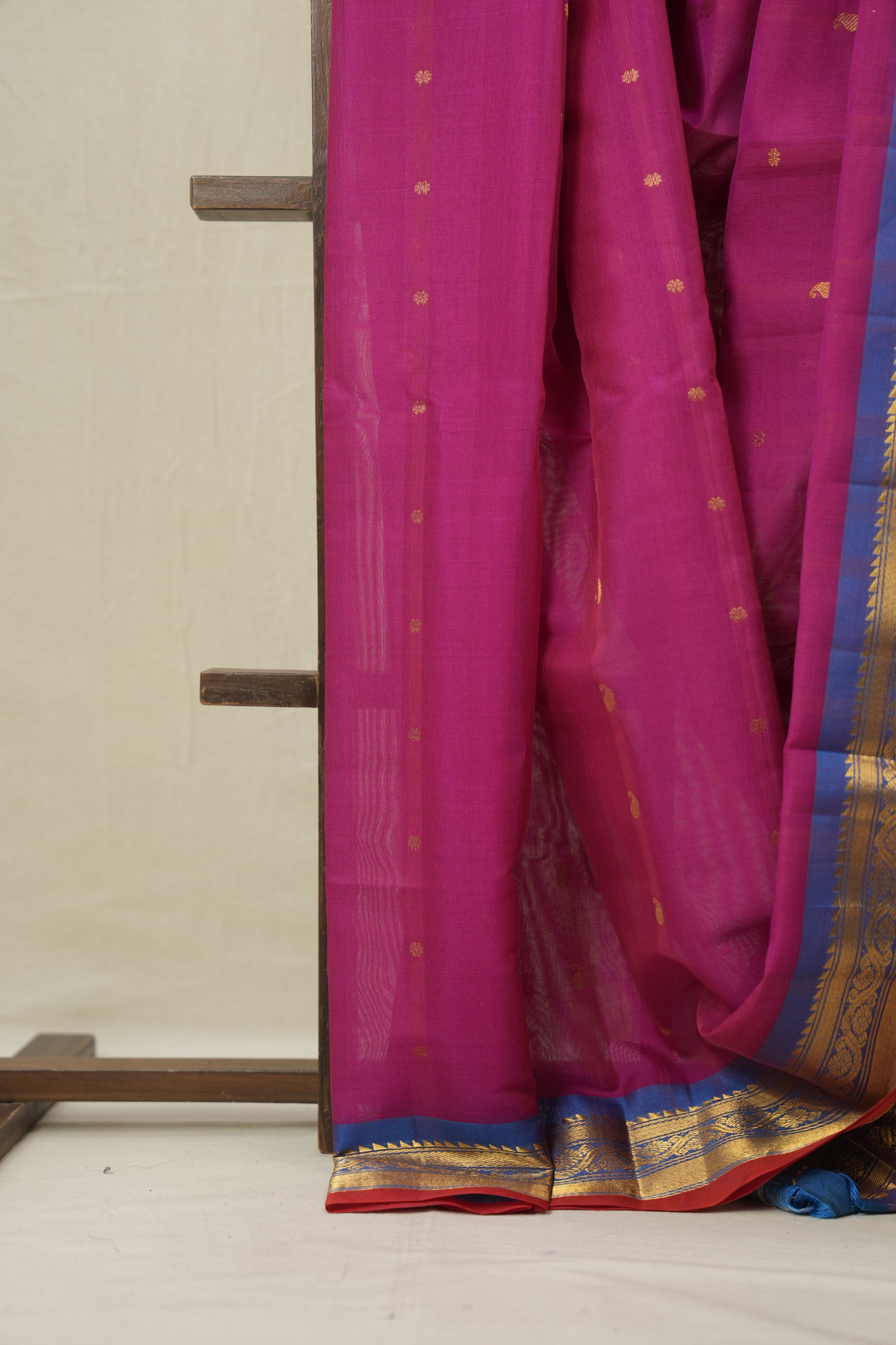 Rani Pink Gadwal Cotton Silk Saree - SRRPGCSS192