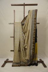 Cream HBP Cotton Silk Saree With Maheshwari Border - SRCCSS1448