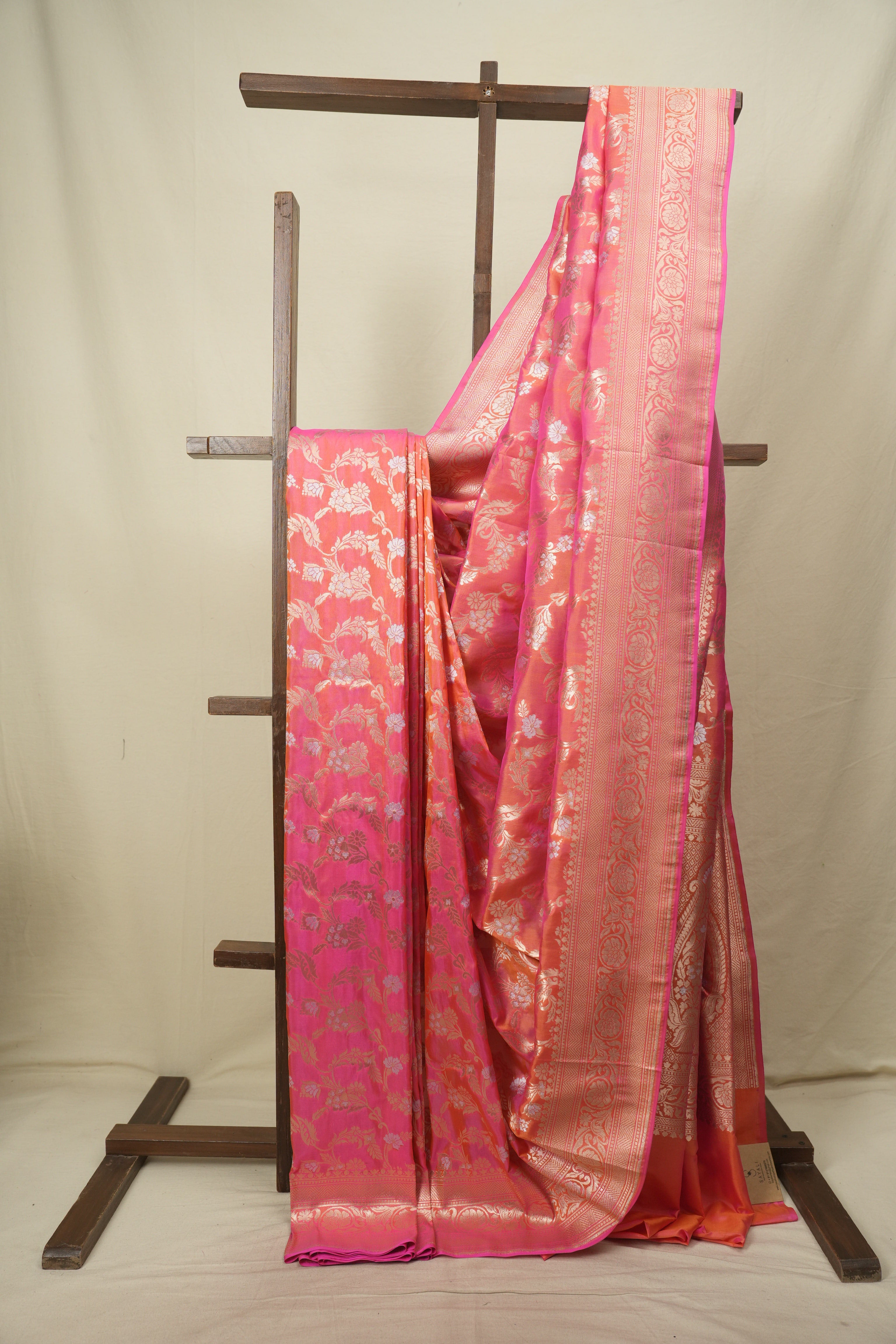 Dark Peach Banarasi Silk Saree - SRDPBSS1005