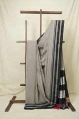 Slate Grey Cotton Ilkal Saree - SRSGCIS1037