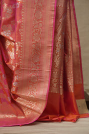 Dark Peach Banarasi Silk Saree - SRDPBSS1005