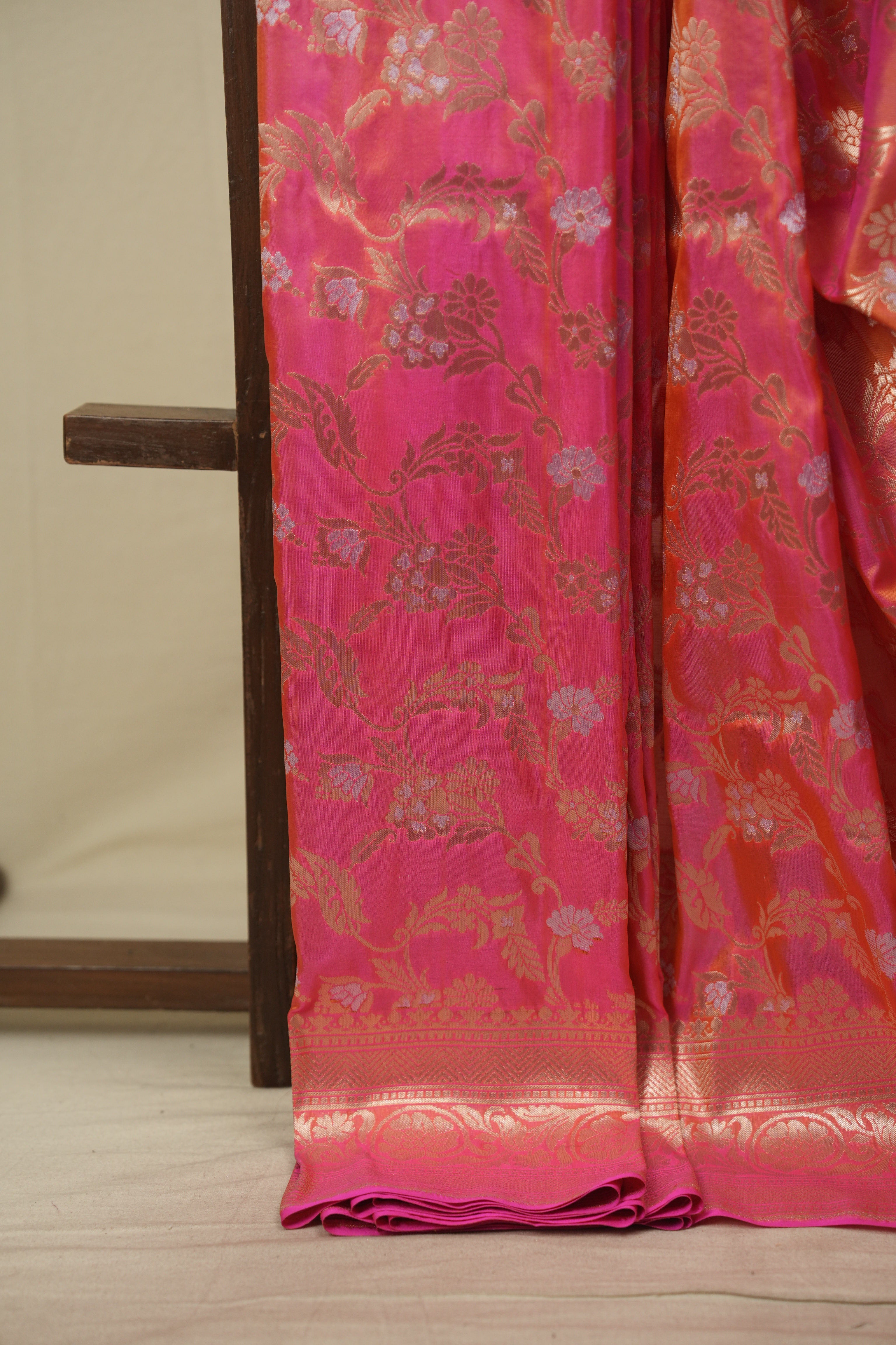 Dark Peach Banarasi Silk Saree - SRDPBSS1005