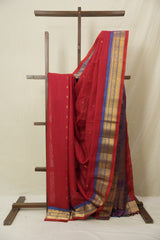 Red Gadwal Cotton Silk Saree - SRRGCSS189