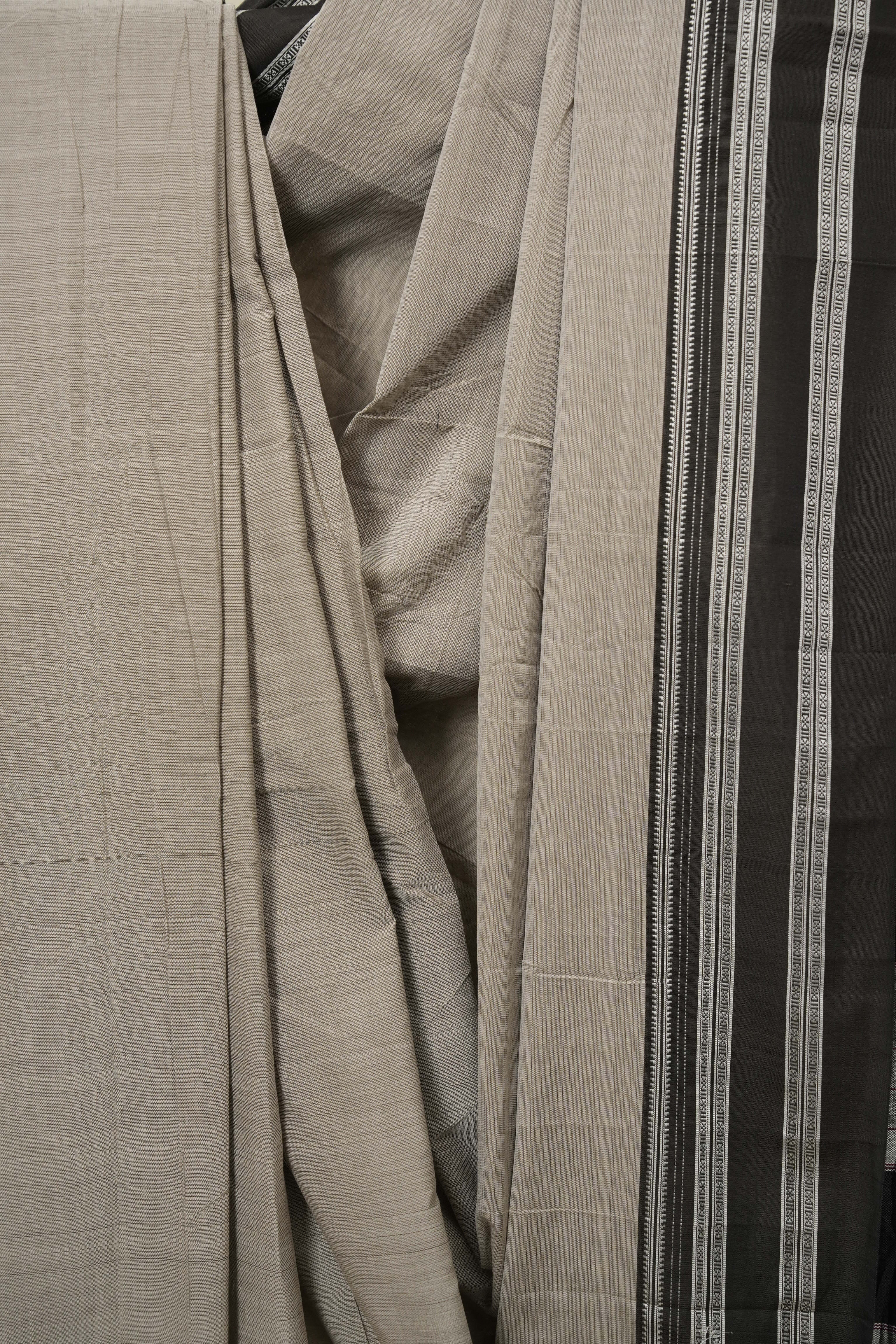 Slate Grey Cotton Ilkal Saree - SRSGCIS1037